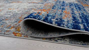Abani Casa Collection Gray / Blue Contemporary Abstract Distressed Area Rug Abani Casa Collection Gray / Blue Contemporary Abstract Distressed Area Rug