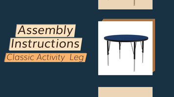 Assembly Instructions: Classic Activity Table Leg 