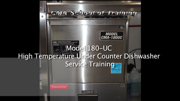 CMA 180UC Undercounter Dishwasher Training Part 1 CMA 180UC Undercounter Dishwasher Training Part 1