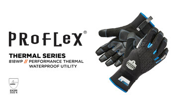 Ergodyne ProFlex 818WP Black Thermal Waterproof Work Gloves with Tena-Grip