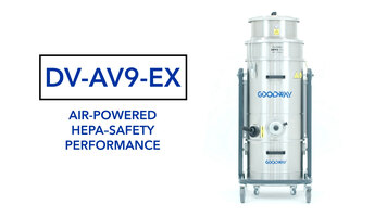 Goodway DV-AV9-EX: Industrial HEPA Vacuum for Dry, Hazardous Material Cleanup Overview Goodway DV-AV9-EX: Industrial HEPA Vacuum for Dry, Hazardous Material Cleanup Overview