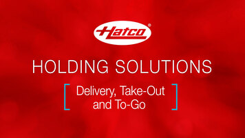 Hatco To-Go Solutions Hatco To-Go Solutions