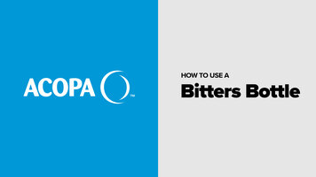 Acopa: How to Use a Bitters Bottle