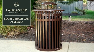 Lancaster Table & Seating Outdoor Slatted Trash Can Assembly Lancaster Table & Seating Outdoor Slatted Trash Can Assembly