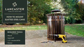 Lancaster Table & Seating: How to Mount Slatted Steel Trash Cans