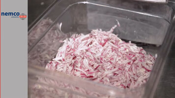 Nemco Demonstration - Julienne Cut Red Onion Nemco Demonstration - Julienne Cut Red Onion