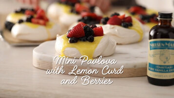 Nielsen-Massey Mini Pavlovas with Lemon Curd and Berry Nielsen-Massey Mini Pavlovas with Lemon Curd and Berry