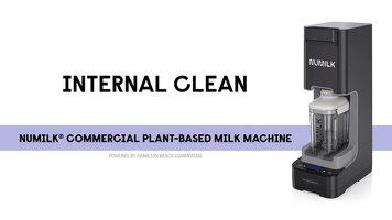 How to Internally Clean the Numilk Commericial Plant-Based Milk Machine
