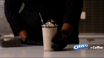 Milkshake Made with OREO Cookie Pieces + Coffee Milkshake Made with OREO Cookie Pieces + Coffee