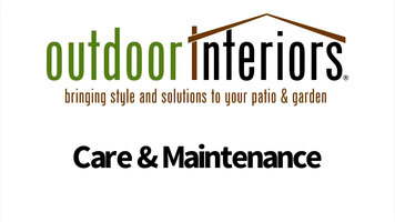 Outdoor Interiors: Furniture Care and Maintenance