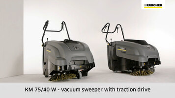 Overview of the KM 75/40 W Compact Vacuum Sweeper from Karcher Overview of the KM 75/40 W Compact Vacuum Sweeper from Karcher