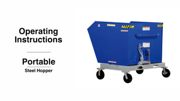 Vestil P-HOP Portable Steel Hoppers Operating Instructions Vestil P-HOP Portable Steel Hoppers Operating Instructions