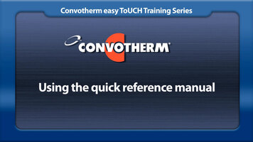 Cleveland Convotherm: Quick Reference Manual