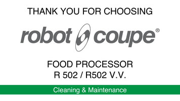 Robot Coupe R502 Food Processors: Cleaning & Maintenance Robot Coupe R502 Food Processors: Cleaning & Maintenance