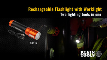 Klein Tools: Rechargeable Flashlight with Work Light (56412) Overview Klein Tools: Rechargeable Flashlight with Work Light (56412) Overview