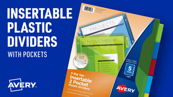 Avery® Insertable Plastic Dividers with Pockets