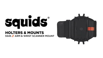 Squids 5545 Scanner Mount Holds Handle-Less Barcode Scanners & Stays Accessible on Wrist or Arm