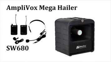 AmpliVox SW680 Mega Hailer PA With Headset And Lapel Microphone Overview