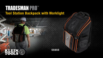Klein Tools Tradesman Pro Workstation Backpack with Worklight