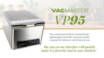 VP95 Chamber Vacuum Sealer: Control Panel Overview VP95 Chamber Vacuum Sealer: Control Panel Overview
