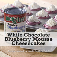 Lucky Leaf White Chocolate Blueberry Mousse Cheesecakes