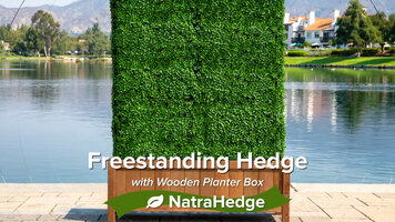 Artificial Hedge w/ Wooden Planter Box for Indoor & Outdoor Decorations | Special Events | Weddings