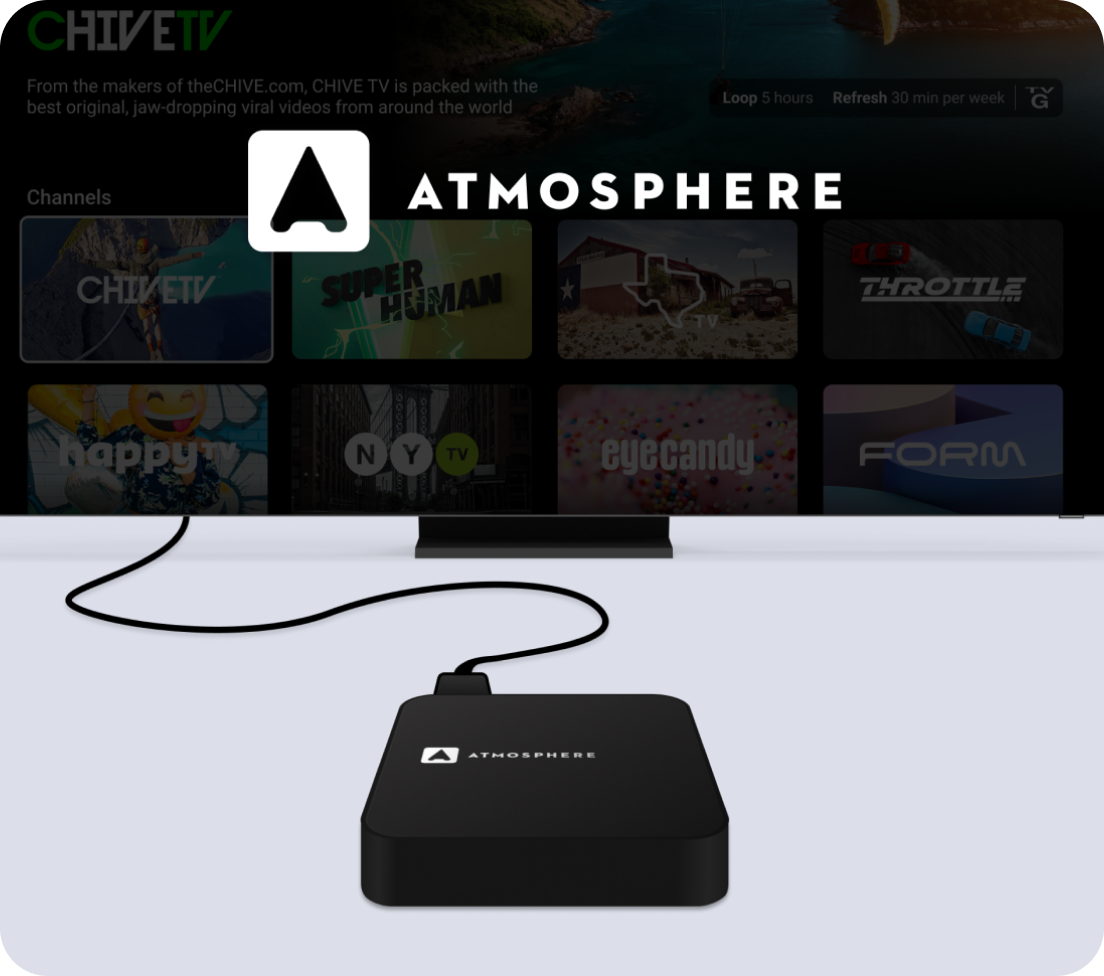 atmosphere tv box connected to tv