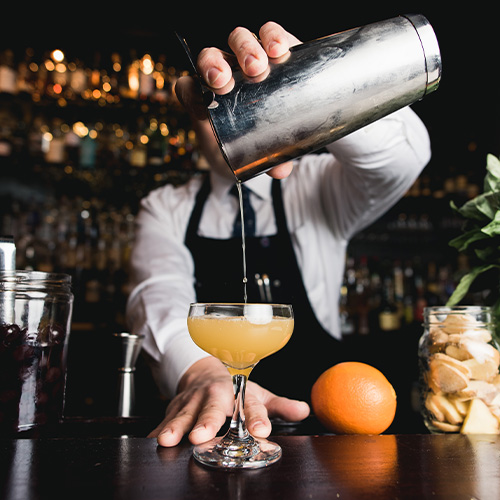 bartender making a cocktail