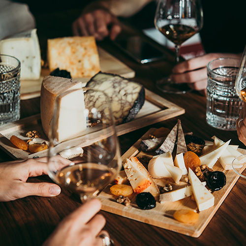 Table at a wine bar with tapas