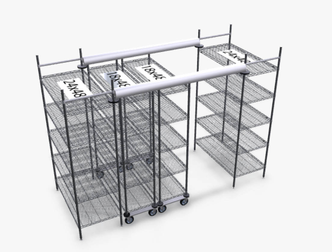 Metro track shelving builder 3d model