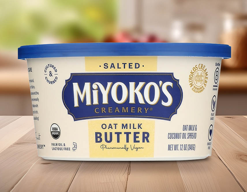 Miyoko's Creamery European-Style Cultured Salted Oat Milk Vegan Butter 12 oz. - 6/Case